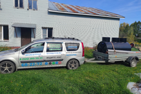Монтаж станции биологической очистки Диамант 3 с принудительным выбросом в деревне Плющево